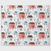 Papier Cadeau Coordination du Motif de l'histoire de Noël (Plat)