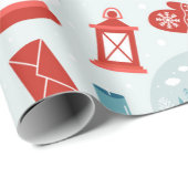 Papier Cadeau Coordination du Motif de l'histoire de Noël (Coin rond)