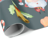 Papier Cadeau Coordination du Motif de porc de Noël (Coin rond)