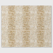 Papier Cadeau Copie d'alligator de parties scintillantes d'or (Plat)