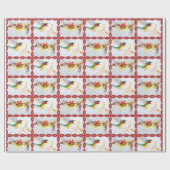 Papier Cadeau Copie d'aquarelle de colibri de Noël (Plat)