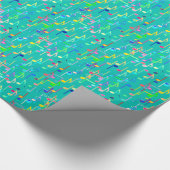 Papier Cadeau Copie de notes musicales - turquoise, multi (Coin)