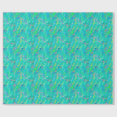 Papier Cadeau Copie de notes musicales - turquoise, multi (Plat)