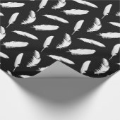 Papier Cadeau Copie de plume blanche sur le noir (Coin)