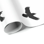 Papier Cadeau Copie d'oiseau de Ravens de vol (Coin rond)