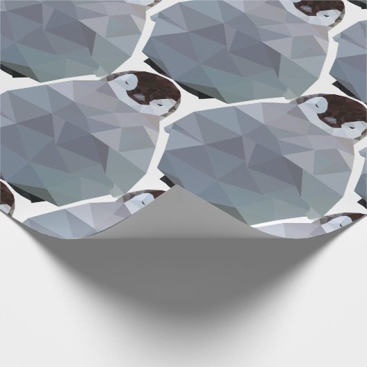 Papier Cadeau Copie géométrique de petit groupe de pingouin (Coin)