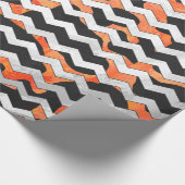 Papier Cadeau Copie noire et orange de vache de Chevron (Coin)