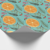 Papier Cadeau Copie orange de guirlande de Noël (Coin)