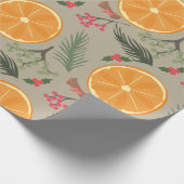 Papier Cadeau Copie orange de guirlande de Noël (Coin)