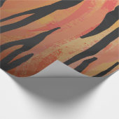 Papier Cadeau Copie orange de tigre et noire chaude (Coin)