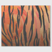 Papier Cadeau Copie orange de tigre et noire chaude (Plat)