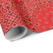 Papier Cadeau Copie rouge de tissu d'écharpe de Bandana de (Coin rond)