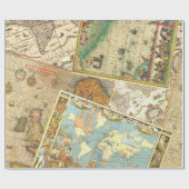 Papier Cadeau Copie vintage de carte (Plat)