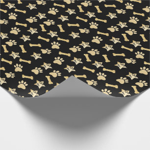 Papier Cadeau Copies d'animal familier d'or, os de chien et Noë