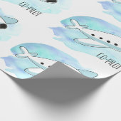 Papier Cadeau Copilote avec avion (Coin)