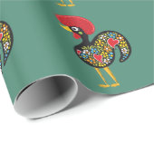 Papier Cadeau Coq célèbre de Barcelos Portugal Nr. 07 (Coin rond)
