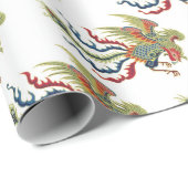 Papier Cadeau Coq chinois (Coin rond)