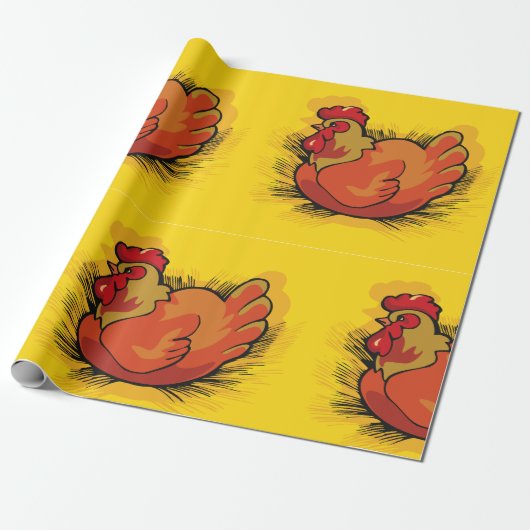 Papier Cadeau Coq en paille (Déroulé)