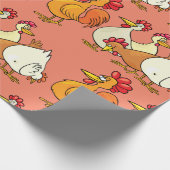 Papier Cadeau Coq Et Poules (Coin)