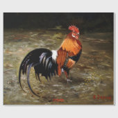 Papier Cadeau Coq/Gaulois/Rooster (Plat)