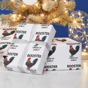 Papier Cadeau Coq Oiseau Je Me Réveille Tôt Coq Drôle