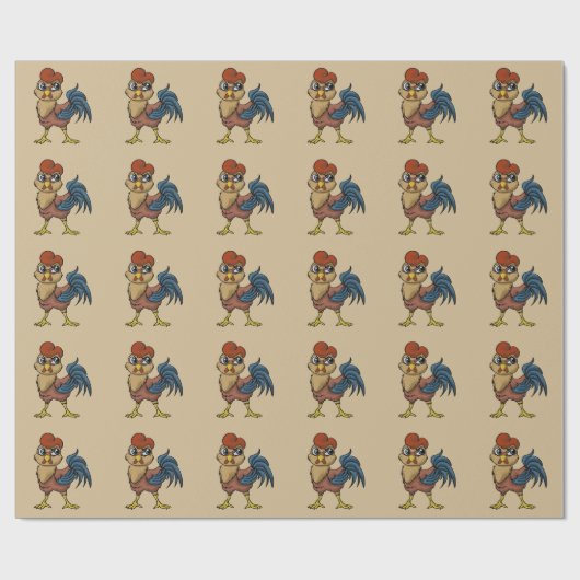 Papier Cadeau Coq résilient ! (Plat)