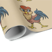 Papier Cadeau Coq résilient ! (Coin rond)