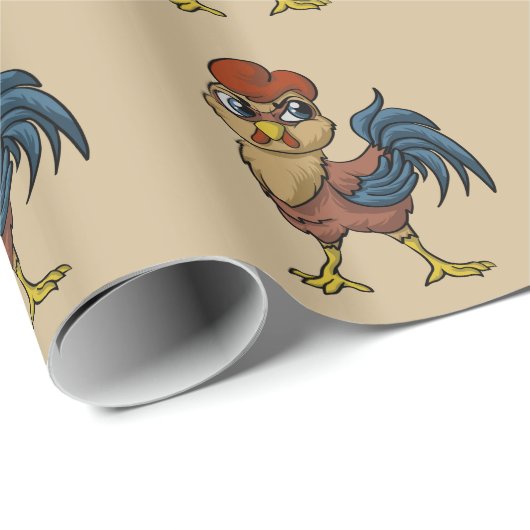 Papier Cadeau Coq résilient ! (Coin rond)