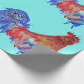 Papier Cadeau Coq rouge poulet poulet Rooster Watercolor Wrapper (Coin)