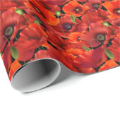 Papier Cadeau Coquelicot (Coin rond)