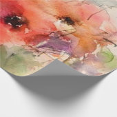 Papier Cadeau Coquelicots aquarelle d'automne (Coin)