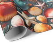 Papier Cadeau Coques de mer (Coin rond)