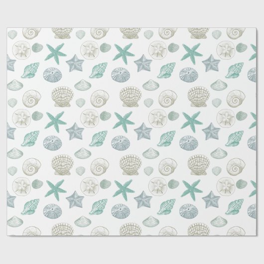 Papier Cadeau Coques de mer (Plat)