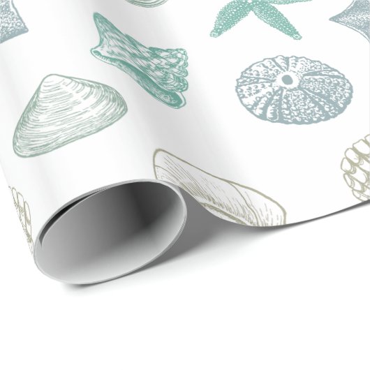 Papier Cadeau Coques de mer (Coin rond)