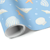 Papier Cadeau Coques de mer et poisson Starfish (Coin rond)