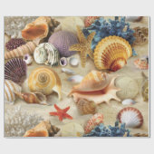 Papier Cadeau Coques de mer sur la plage (Plat)