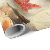 Papier Cadeau Coques de mer sur la plage (Coin rond)