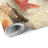 Papier Cadeau Coques de mer sur la plage (Coin rond)