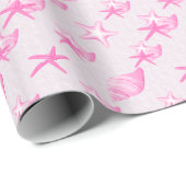Papier Cadeau Coques roses (Coin rond)