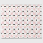 Papier Cadeau Coquette arc rose Graduation (Plat)