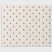 Papier Cadeau Coquette Bois rose Arbre de Noël (Plat)