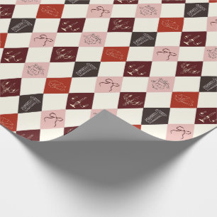 Papier Cadeau Coquette Dark Academia Argyle & Motif de dessin