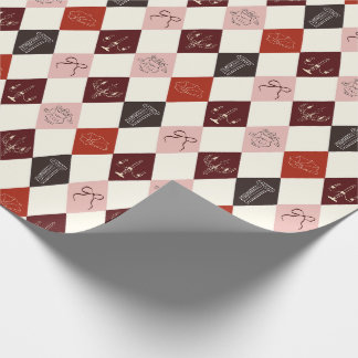 Papier Cadeau Coquette Dark Academia Argyle & Motif de dessin