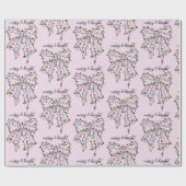 Papier Cadeau Coquette encre Joyeux et Joyeux Noël des Fêtes (Plat)