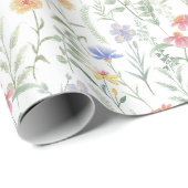 Papier Cadeau Coquette Feminine Fleur sauvage Meadow (Coin rond)