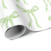 Papier Cadeau Coquette Green Bow Ribbon Attache Le noeud (Coin rond)