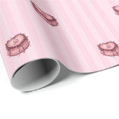 Papier Cadeau Coquette Heart Birthday Cake (Coin rond)