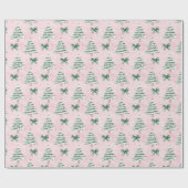 Papier Cadeau Coquette Pink Christmas Tree Wrapping Paper (Plat)