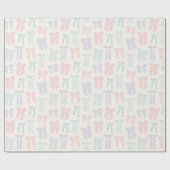 Papier Cadeau Coquette rayée Bows menthe rose lilas (Plat)