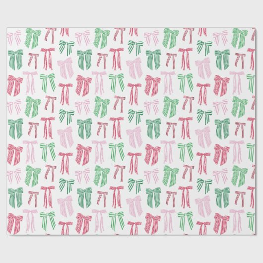 Papier Cadeau Coquette rayée de Noël (Plat)